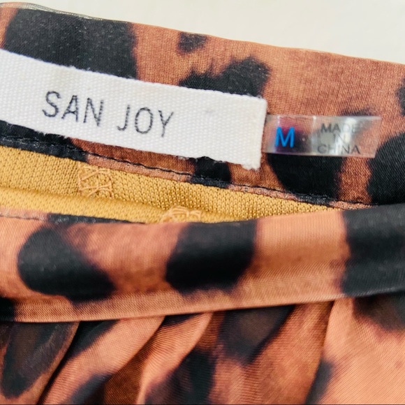 San joy leopard print asymmetrical high low  mini skirt - Picture 10 of 10